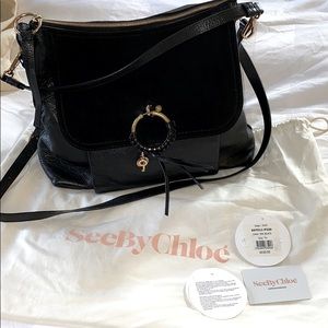 See by Chloe black calf leather tote/shoulder bag